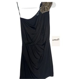 Forever 21 One Shoulder Black Mini Dress